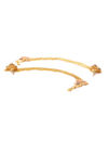 YouBella Gold-Toned  Off-White Teardrop Shaped Studs with Ear Chains